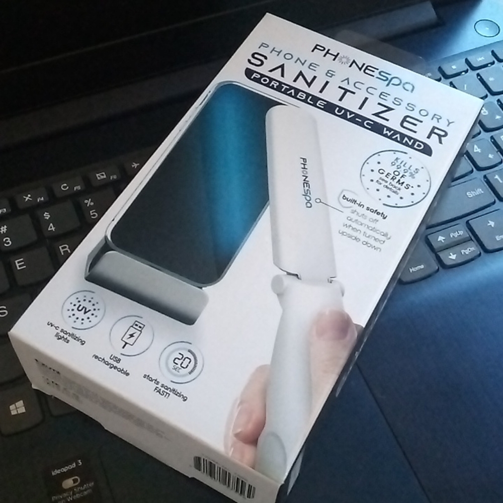 NEW/SEALED PhoneSpa Phone & Accessory Sanitizer Wand USB Rechargeable